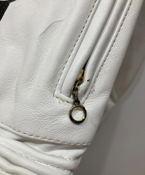 VANSON（バンソン）VANSON (バンソン) レザーライダースジャケット ホワイト サイズ:SIZE 38の古着・服飾アイテム