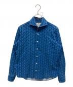 giannettoジャンネット）の古着「総柄シャツ　VINCI FIT」｜ブルー