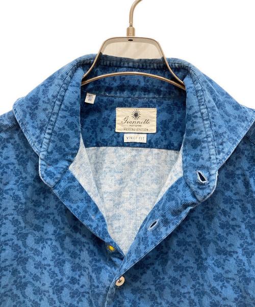 giannetto（ジャンネット）giannetto (ジャンネット) 総柄シャツ　VINCI FIT ブルー サイズ:SIZE 40の古着・服飾アイテム