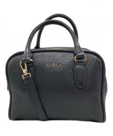 FURLA（フルラ）の古着「シリレザーハンドバッグ」｜ブラック