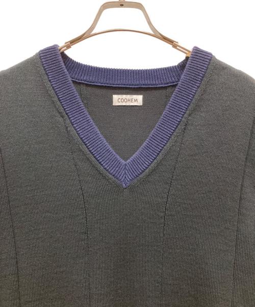 Coohem（コーヘン）Coohem (コーヘン) ニットベスト ブラック×ネイビー サイズ:SIZE Lの古着・服飾アイテム