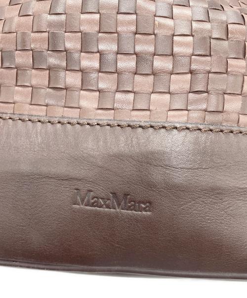 MaxMara（マックスマーラ）MaxMara (マックスマーラ) 編込みレザーバッグ ブラウンの古着・服飾アイテム