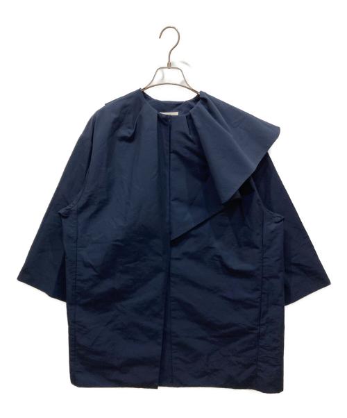 YORI（ヨリ）yori (ヨリ) サイドフレアカラーコート ネイビー サイズ:不明の古着・服飾アイテム