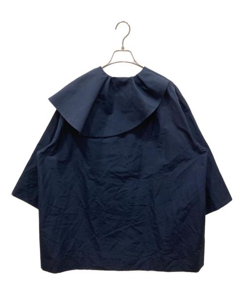 YORI（ヨリ）yori (ヨリ) サイドフレアカラーコート ネイビー サイズ:不明の古着・服飾アイテム