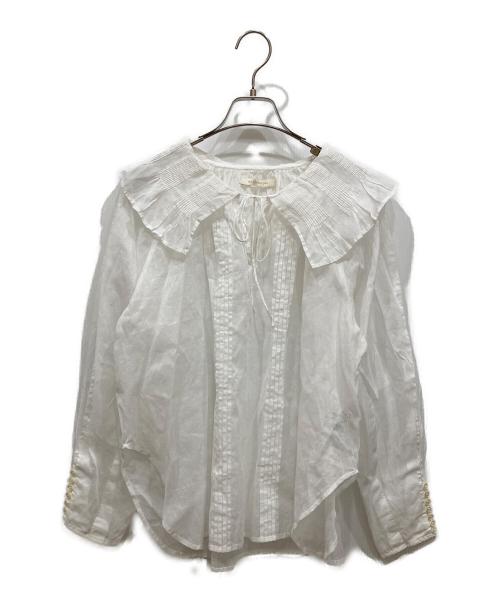 ne quittez pas（ヌキテパ）ne quittez pas (ヌキテパ) コットンオーガンジーフリルカラーブラウス ホワイト サイズ:不明の古着・服飾アイテム
