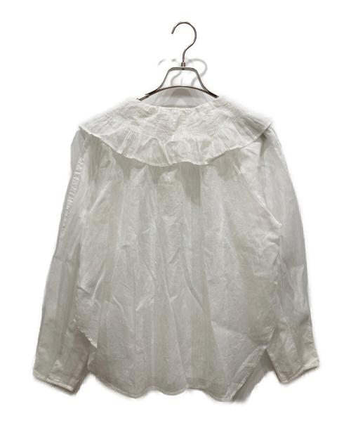 ne quittez pas（ヌキテパ）ne quittez pas (ヌキテパ) コットンオーガンジーフリルカラーブラウス ホワイト サイズ:不明の古着・服飾アイテム