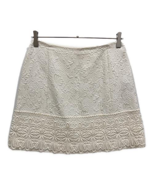 DOLCE & GABBANA（ドルチェ＆ガッバーナ）DOLCE & GABBANA (ドルチェ＆ガッバーナ) エンブロイダリー 刺繍 スカート ホワイト サイズ:SIZE 40の古着・服飾アイテム