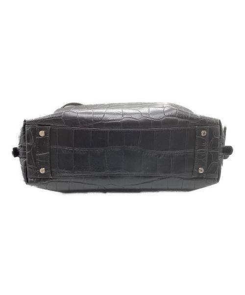 LEATHER JEWELS（レザージュエルズ）leather jewels (レザージュエルズ) 2WAYレザー型押しトートバッグ ブラックの古着・服飾アイテム