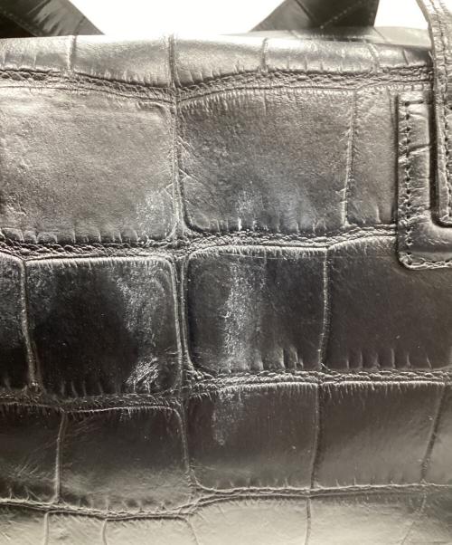 LEATHER JEWELS（レザージュエルズ）leather jewels (レザージュエルズ) 2WAYレザー型押しトートバッグ ブラックの古着・服飾アイテム