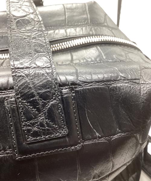 LEATHER JEWELS（レザージュエルズ）leather jewels (レザージュエルズ) 2WAYレザー型押しトートバッグ ブラックの古着・服飾アイテム