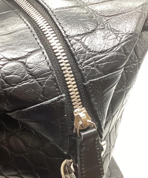 LEATHER JEWELS（レザージュエルズ）leather jewels (レザージュエルズ) 2WAYレザー型押しトートバッグ ブラックの古着・服飾アイテム