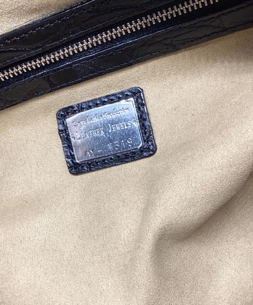 LEATHER JEWELS（レザージュエルズ）leather jewels (レザージュエルズ) 2WAYレザー型押しトートバッグ ブラックの古着・服飾アイテム