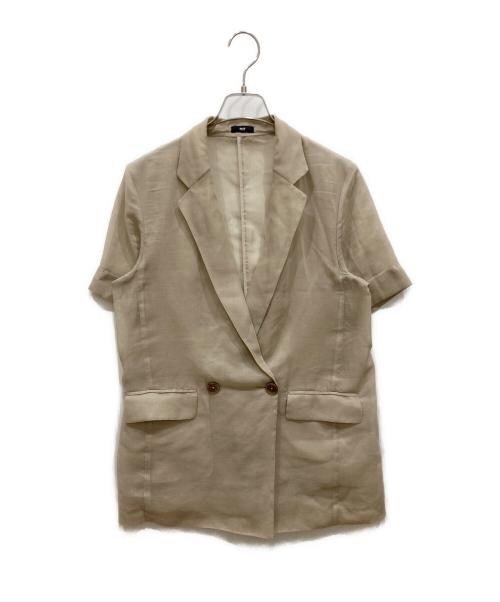 PLST（プラステ）PLST (プラステ) シアーオーガンジーハーフスリーブジャケット ベージュ サイズ:SIZE Sの古着・服飾アイテム