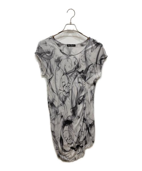 Hysteric Glamour（ヒステリックグラマー）Hysteric Glamour (ヒステリックグラマー) 00’Sリネンシルク混総柄ワンピース グレー サイズ:SIZE Freeの古着・服飾アイテム