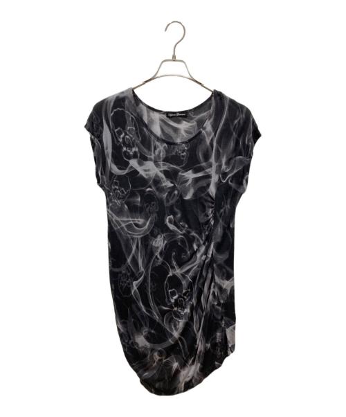 Hysteric Glamour（ヒステリックグラマー）Hysteric Glamour (ヒステリックグラマー) 00’Sリネンシルク混総柄ワンピース グレー サイズ:SIZE Freeの古着・服飾アイテム