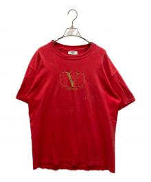 VALENTINO（ヴァレンティノ）の古着「ロゴ刺繍 Tシャツ」｜レッド
