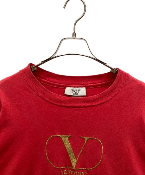 VALENTINO（ヴァレンティノ）VALENTINO (ヴァレンティノ) ロゴ刺繍 Tシャツ レッド サイズ:不明の古着・服飾アイテム
