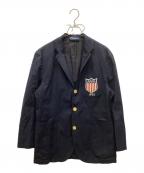 POLO RALPH LAURENポロ・ラルフローレン）の古着「リネン混ブレザー」｜ネイビー