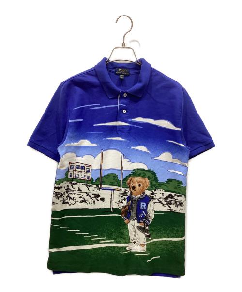 POLO RALPH LAUREN（ポロ・ラルフローレン）POLO RALPH LAUREN (ポロ・ラルフローレン) ポロベアポロシャツ ブルー サイズ:XLの古着・服飾アイテム