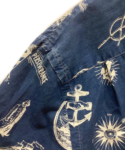 RRL（ダブルアールエル）RRL (ダブルアールエル) インディゴノーティカルキャンプシャツ ネイビー サイズ:Sの古着・服飾アイテム