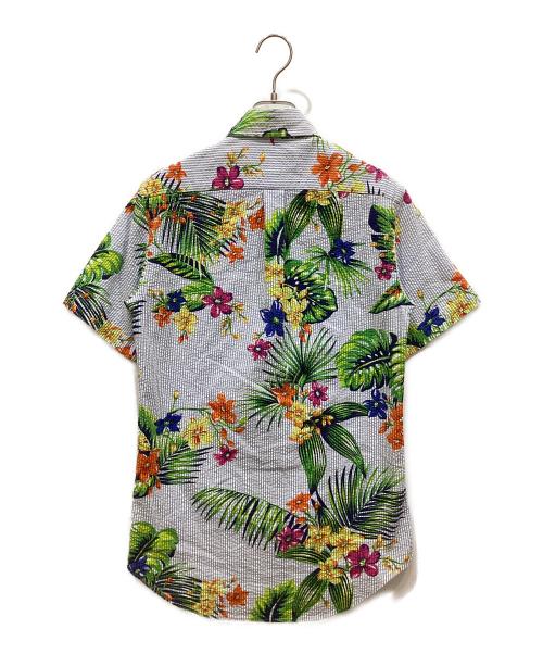RALPH LAUREN（ラルフローレン）RALPH LAUREN (ラルフローレン) シアサッカーボタンダウンシャツ ブルー×グリーン サイズ:SIZE XSの古着・服飾アイテム