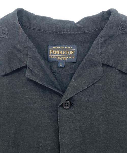 PENDLETON（ペンドルトン）PENDLETON (ペンドルトン) エンブロイダリー オープンカラーシャツ ブラック サイズ:Ⅼの古着・服飾アイテム