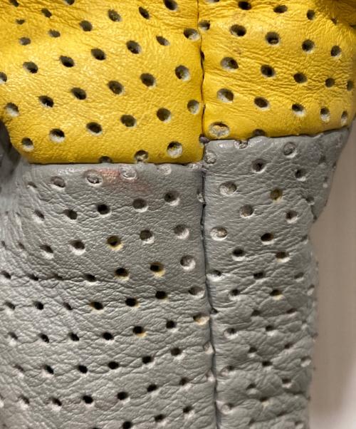 VANSON（バンソン）VANSON (バンソン) 半袖パンチングライダース イエロー×グレー サイズ:SMサイズの古着・服飾アイテム