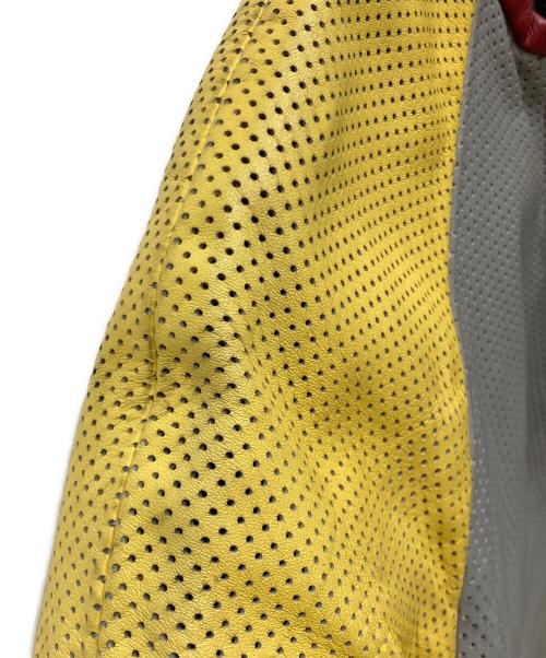 VANSON（バンソン）VANSON (バンソン) 半袖パンチングライダース イエロー×グレー サイズ:SMサイズの古着・服飾アイテム