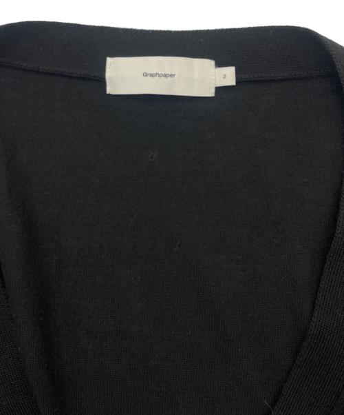 Graphpaper（グラフペーパー）Graphpaper (グラフペーパー) HIGH GAUGE KNIT CARDIGAN ブラック サイズ:2の古着・服飾アイテム