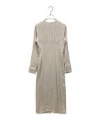 TODAYFULトゥデイフル）の古着「Backopen Linen Dress」｜アイボリー