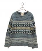 REMI RELIEFレミレリーフ）の古着「総柄ニット」｜ブルー