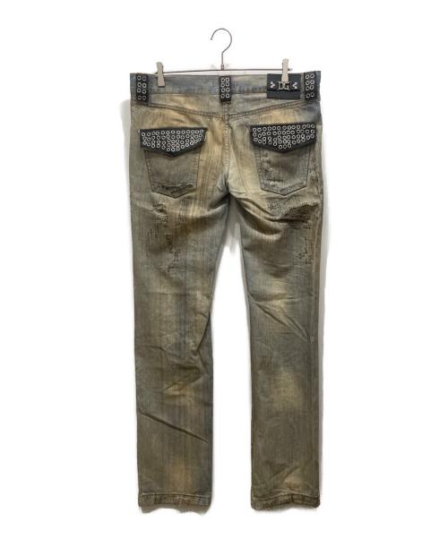DOLCE & GABBANA（ドルチェ＆ガッバーナ）DOLCE & GABBANA (ドルチェ＆ガッバーナ) 加工デニムパンツ インディゴ サイズ:SIZE 52の古着・服飾アイテム