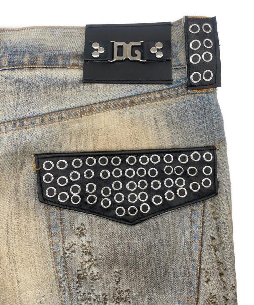 DOLCE & GABBANA（ドルチェ＆ガッバーナ）DOLCE & GABBANA (ドルチェ＆ガッバーナ) 加工デニムパンツ インディゴ サイズ:SIZE 52の古着・服飾アイテム