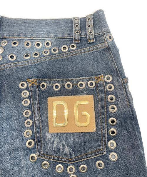 DOLCE & GABBANA（ドルチェ＆ガッバーナ）DOLCE & GABBANA (ドルチェ＆ガッバーナ) ハトメスタッズデニムパンツ インディゴ サイズ:50の古着・服飾アイテム