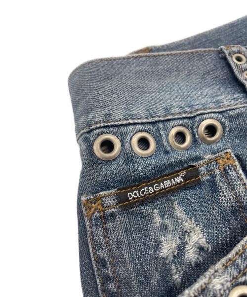 DOLCE & GABBANA（ドルチェ＆ガッバーナ）DOLCE & GABBANA (ドルチェ＆ガッバーナ) ハトメスタッズデニムパンツ インディゴ サイズ:50の古着・服飾アイテム