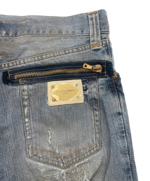 DOLCE & GABBANA（ドルチェ＆ガッバーナ）DOLCE & GABBANA (ドルチェ＆ガッバーナ) バックジップダメージ加工デニムパンツ インディゴ サイズ:SIZE 54 未使用品の古着・服飾アイテム