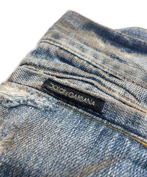 DOLCE & GABBANA（ドルチェ＆ガッバーナ）DOLCE & GABBANA (ドルチェ＆ガッバーナ) バックジップダメージ加工デニムパンツ インディゴ サイズ:SIZE 54 未使用品の古着・服飾アイテム
