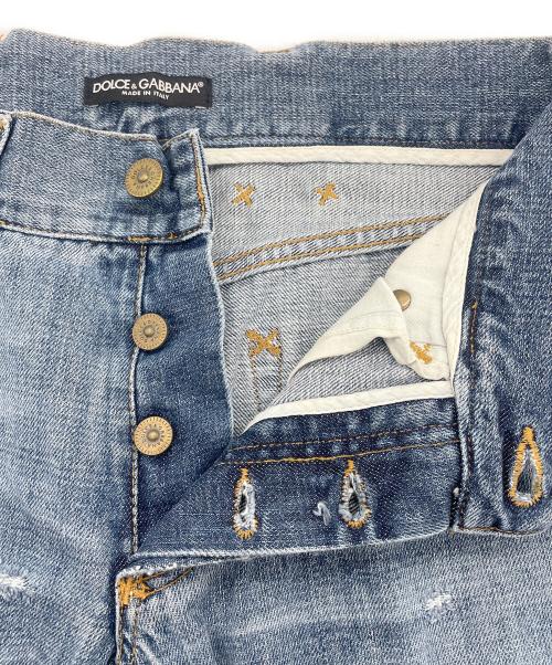 DOLCE & GABBANA（ドルチェ＆ガッバーナ）DOLCE & GABBANA (ドルチェ＆ガッバーナ) ダメージデニムパンツ インディゴ サイズ:48 未使用品の古着・服飾アイテム