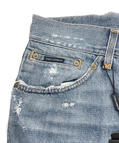 DOLCE & GABBANA（ドルチェ＆ガッバーナ）DOLCE & GABBANA (ドルチェ＆ガッバーナ) ダメージデニムパンツ インディゴ サイズ:48 未使用品の古着・服飾アイテム