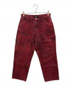 X-LARGEエクストララージ）の古着「OVERDYED WORK PANTS」｜レッド