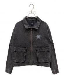 HUF（ハフ）の古着「ジップデニムジャケット」｜グレー