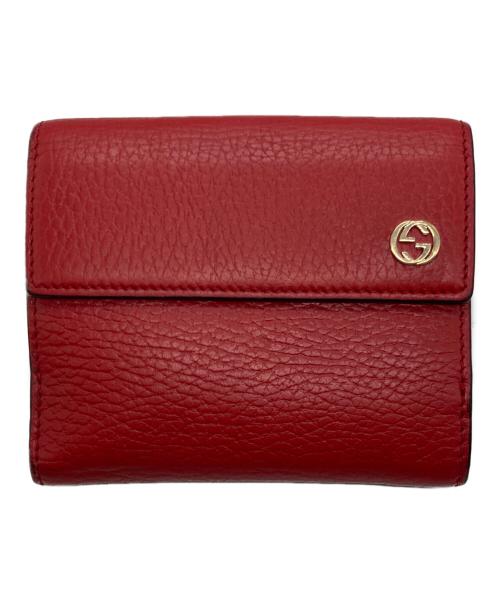 GUCCI（グッチ）GUCCI (グッチ) インターロッキングG二つ折り財布 レッドの古着・服飾アイテム