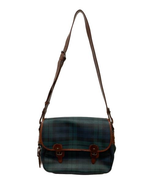 POLO RALPH LAUREN（ポロ・ラルフローレン）POLO RALPH LAUREN (ポロ・ラルフローレン) ブラックウォッチショルダーバッグ グリーン×ネイビーの古着・服飾アイテム