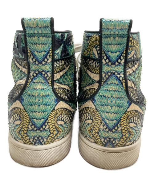 Christian Louboutin（クリスチャン・ルブタン）Christian Louboutin (クリスチャン・ルブタン) Louis Flat Python Mid-Top Sneaker ブルー×イエロー サイズ:SIZE43の古着・服飾アイテム