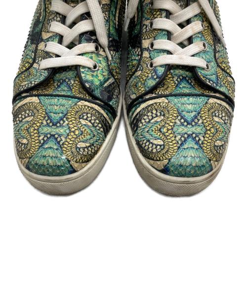 Christian Louboutin（クリスチャン・ルブタン）Christian Louboutin (クリスチャン・ルブタン) Louis Flat Python Mid-Top Sneaker ブルー×イエロー サイズ:SIZE43の古着・服飾アイテム