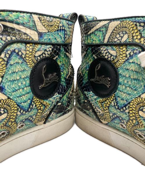 Christian Louboutin（クリスチャン・ルブタン）Christian Louboutin (クリスチャン・ルブタン) Louis Flat Python Mid-Top Sneaker ブルー×イエロー サイズ:SIZE43の古着・服飾アイテム