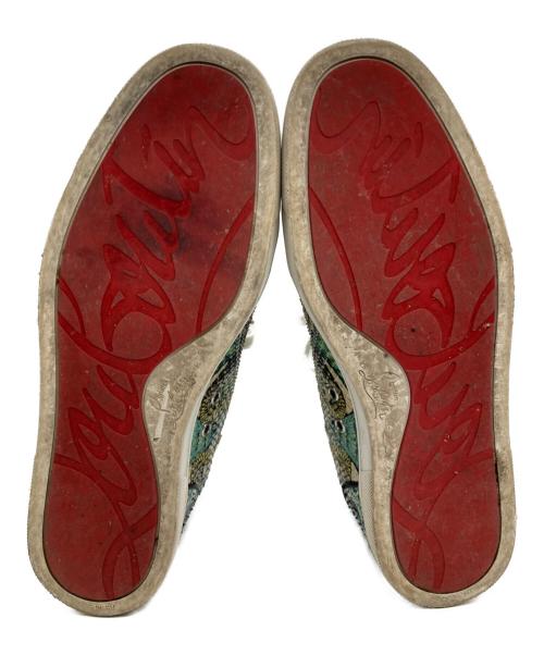 Christian Louboutin（クリスチャン・ルブタン）Christian Louboutin (クリスチャン・ルブタン) Louis Flat Python Mid-Top Sneaker ブルー×イエロー サイズ:SIZE43の古着・服飾アイテム