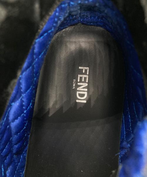 FENDI（フェンディ）FENDI (フェンディ) クロコ柄ベルベットスニーカー ブラック サイズ:SIZE8の古着・服飾アイテム