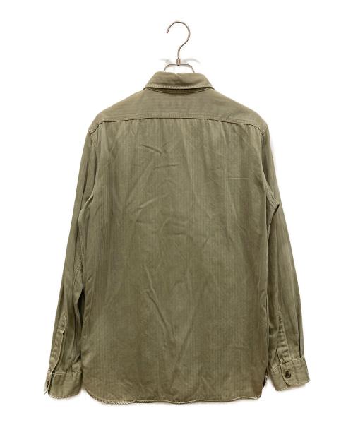 POLO RALPH LAUREN（ポロ・ラルフローレン）POLO RALPH LAUREN (ポロ・ラルフローレン) ヘリンボーンダブルフラップシャツ オリーブ サイズ:SIZE Sの古着・服飾アイテム