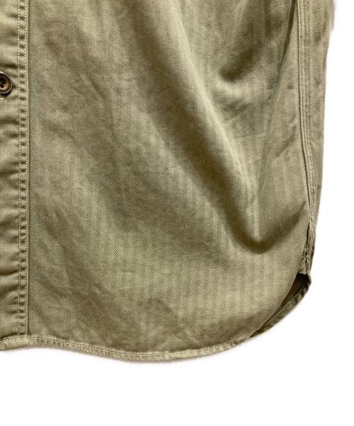 POLO RALPH LAUREN（ポロ・ラルフローレン）POLO RALPH LAUREN (ポロ・ラルフローレン) ヘリンボーンダブルフラップシャツ オリーブ サイズ:SIZE Sの古着・服飾アイテム